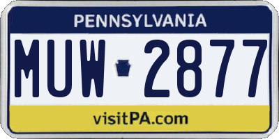PA license plate MUW2877