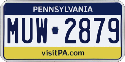 PA license plate MUW2879