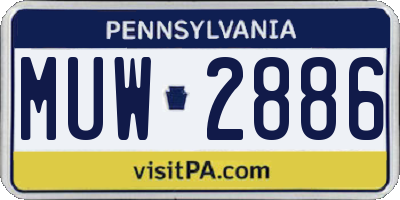 PA license plate MUW2886