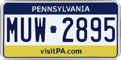 PA license plate MUW2895