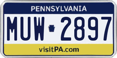 PA license plate MUW2897