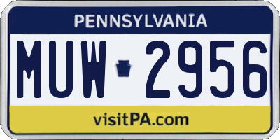 PA license plate MUW2956