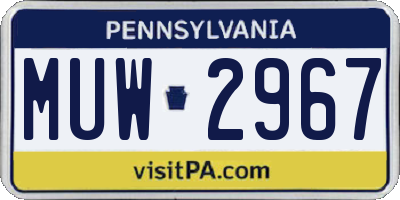 PA license plate MUW2967