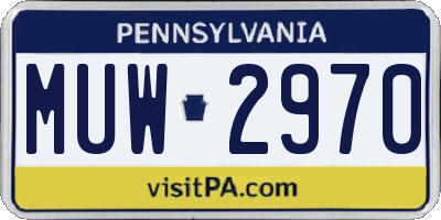 PA license plate MUW2970
