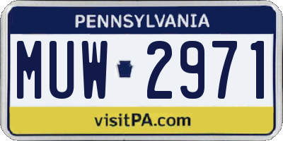 PA license plate MUW2971