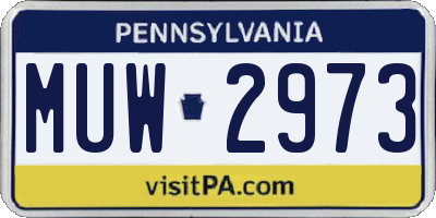 PA license plate MUW2973