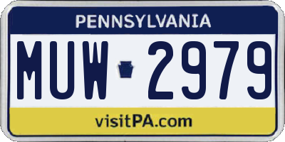 PA license plate MUW2979