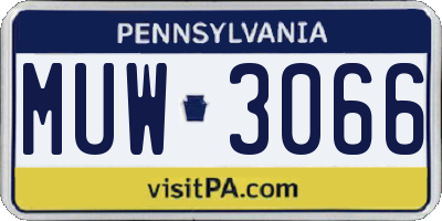 PA license plate MUW3066