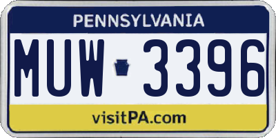 PA license plate MUW3396