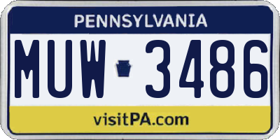 PA license plate MUW3486