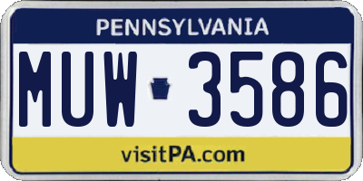 PA license plate MUW3586
