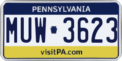 PA license plate MUW3623