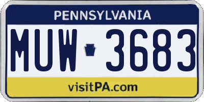 PA license plate MUW3683