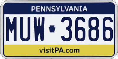 PA license plate MUW3686