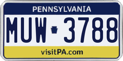 PA license plate MUW3788