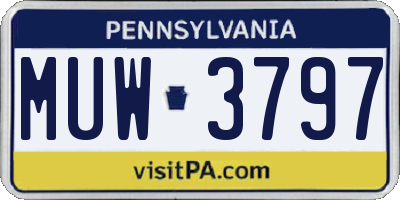 PA license plate MUW3797