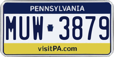 PA license plate MUW3879