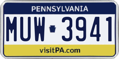 PA license plate MUW3941
