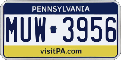 PA license plate MUW3956