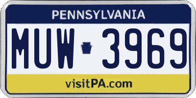 PA license plate MUW3969