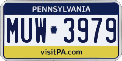 PA license plate MUW3979