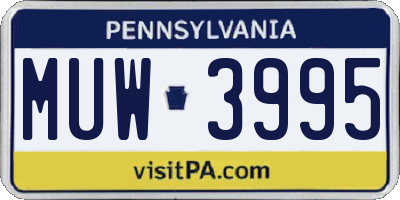 PA license plate MUW3995