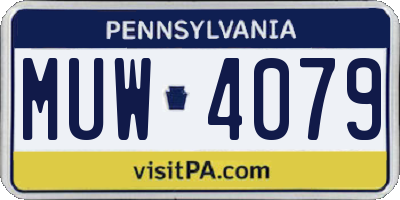 PA license plate MUW4079