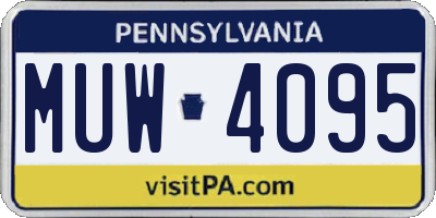 PA license plate MUW4095