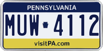 PA license plate MUW4112
