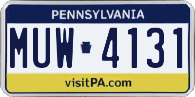 PA license plate MUW4131