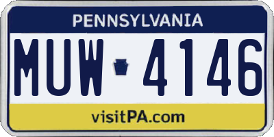 PA license plate MUW4146