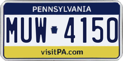 PA license plate MUW4150