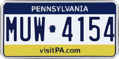 PA license plate MUW4154