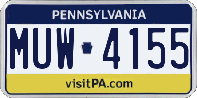 PA license plate MUW4155