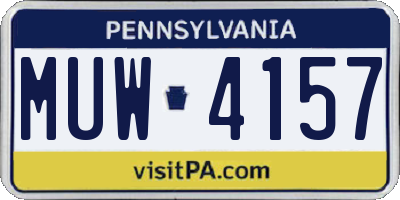 PA license plate MUW4157
