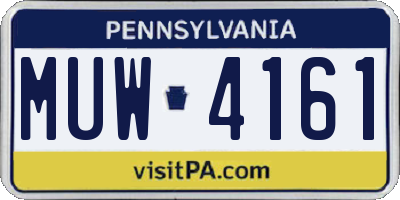 PA license plate MUW4161