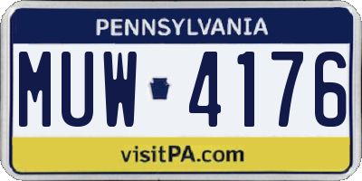 PA license plate MUW4176