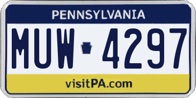 PA license plate MUW4297