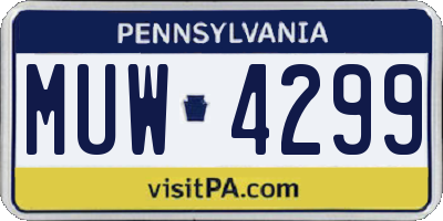 PA license plate MUW4299