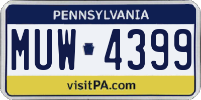 PA license plate MUW4399