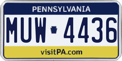 PA license plate MUW4436