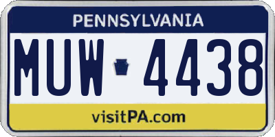 PA license plate MUW4438