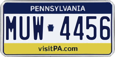 PA license plate MUW4456