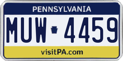 PA license plate MUW4459