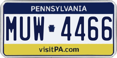 PA license plate MUW4466