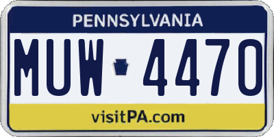 PA license plate MUW4470