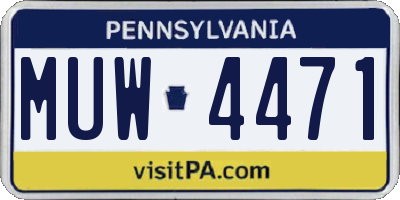 PA license plate MUW4471