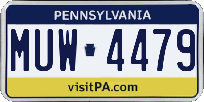 PA license plate MUW4479