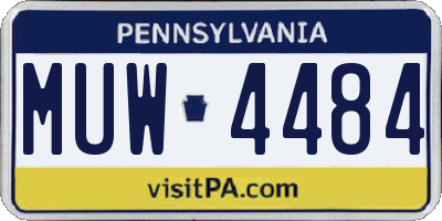 PA license plate MUW4484