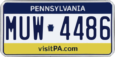 PA license plate MUW4486
